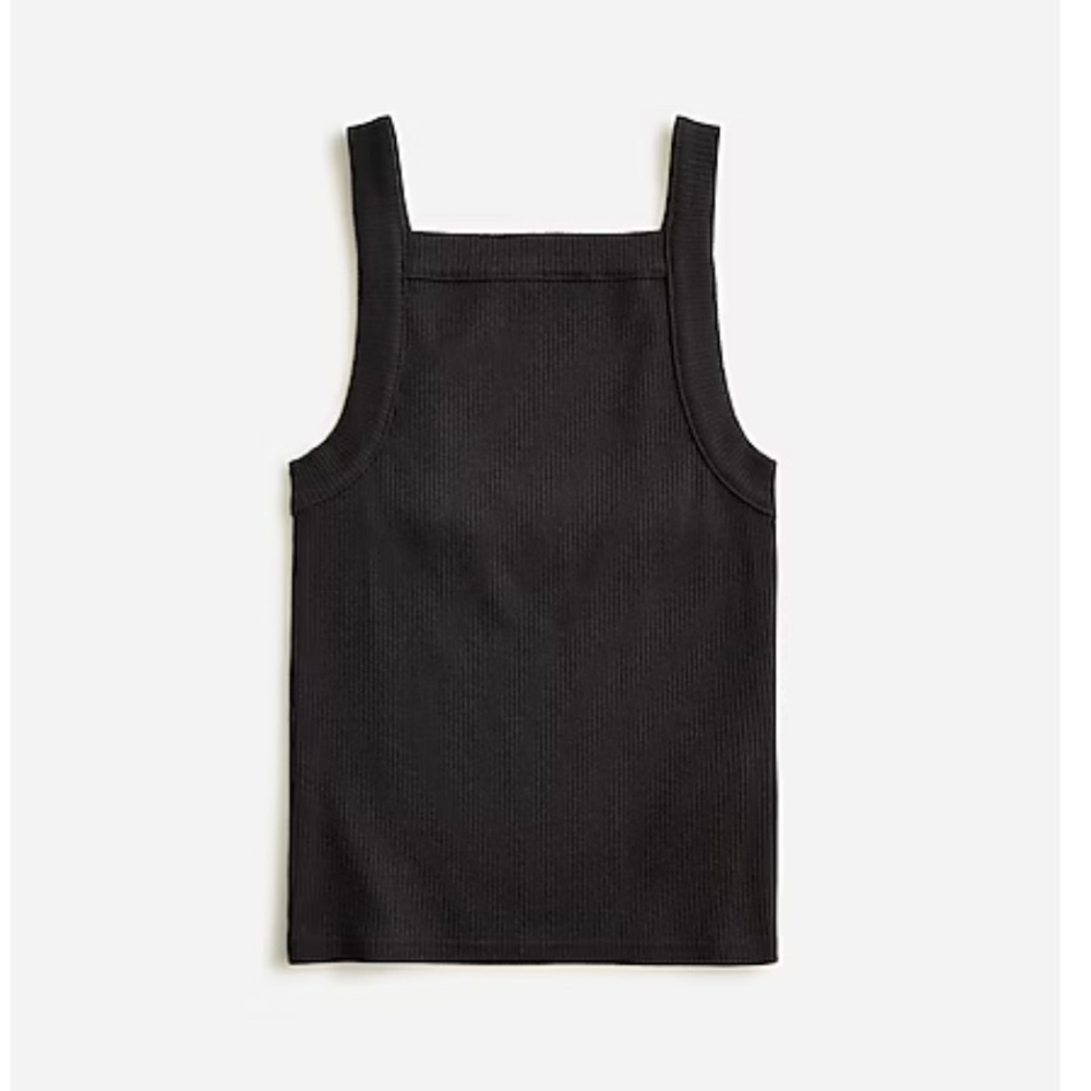 J. Crew Black Vintage rib wide-strap tank top, Size M EUC